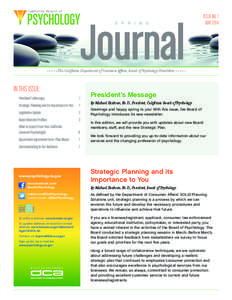 California Board of Psychology - Spring Journal