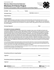 Revised September 1, 2009  Signed Form is Required YEARLY