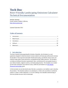 Tech Doc  River-Friendly Landscaping Emissions Calculator Technical Documentation Matthew Heberger Pacific Institute, Oakland, California