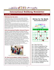 International Bulldawg Newsletter January 2008 Volume 3, Issue 1  Welcome from the Center
