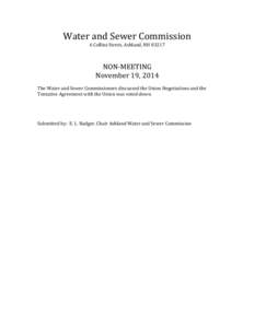 Water	
  and	
  Sewer	
  Commission	
   6	
  Collins	
  Street,	
  Ashland,	
  NH	
  03217	
   	
     NON-­‐MEETING	
  