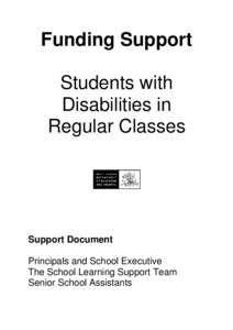 Funding Support Students with Disabilities in Regular Classes  Support Document