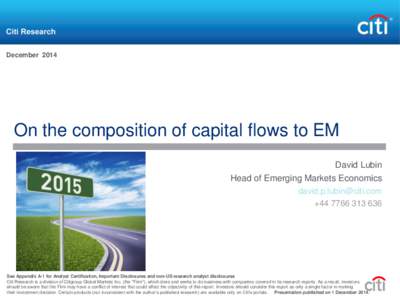 DecemberOn the composition of capital flows to EM David Lubin  Head of Emerging Markets Economics