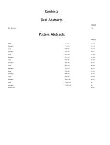 Contents Oral Abstracts PAGES Oral Abstracts  1-9