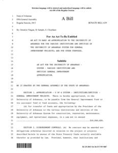 Stricken language will be deleted and underlined language will be added. Act 656 of the Regular Session 1 State of Arkansas