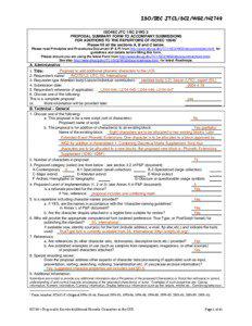 ISO/IEC JTC1/SC2/WG2/N2740 ISO/IEC JTC 1/SC 2/WG 2 PROPOSAL SUMMARY FORM TO ACCOMPANY SUBMISSIONS