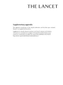 Supplementary appendix This appendix formed part of the original submission and has been peer reviewed. We post it as supplied by the authors. Supplement to: Hersch J, Barratt A, Jansen J, et al. Use of a decision aid in