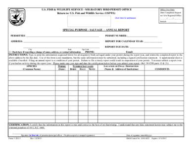 U.S. Fish and Wildife Service Form[removed]