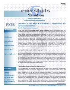 ISSUE 31 July 2012 Environment Statistics Section United Nations Statistics Division (UNSD)/DESA