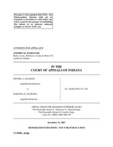 Pursuant to Ind.Appellate Rule 65(D), this Memorandum Decision shall not be regarded as precedent or cited before any court except for the purpose of establishing the defense of res judicata, collateral estoppel, or the 