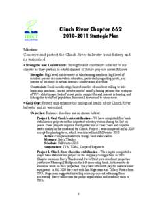 Clinch River Chapter[removed]–2011 Strategic Plan Mission: