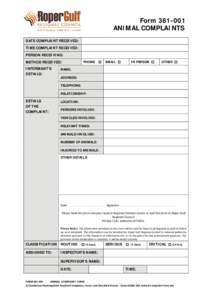Microsoft WordAnimal Complaint Form.doc