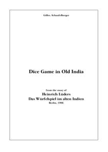 Gilles. Schaufelberger  Dice Game in Old India