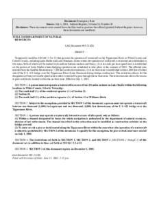 Document: Emergency Rule Source: July 1, 2001, Indiana Register, Volume 24, Number 10 Disclaimer: These documents were created from the files used to produce the official (printed) Indiana Register, however, these docume