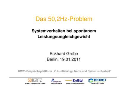 Das 50,2Hz-Problem Systemverhalten bei spontanem Leistungsungleichgewicht