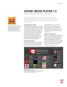 Datasheet  ADOBE MEDIA PLAYER 1.5