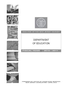 ANALYSIS OF THE NEW JERSEY BUDGET  DEPARTMENT OF EDUCATION FISCAL YEAR