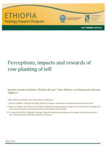 Perceptions, impacts and rewards of row planting of teff