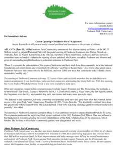 Piedmont Commons Grand Opening Press Release