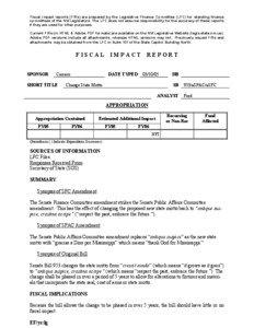 Fiscal impact reports (FIRs) are prepared by the Legislative Finance Committee (LFC) for standing finance committees of the NM Legislature. The LFC does not assume responsibility for the accuracy of these reports if they are used for other purposes.