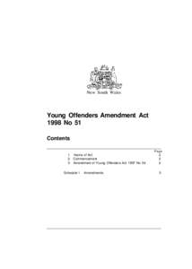 New South Wales  Young Offenders Amendment Act 1998 No 51 Contents Page