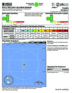 Green Alert Earthquake Shaking M 6.0, BALLENY ISLANDS REGION