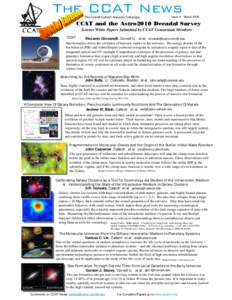 The CCAT News The Cornell Caltech Atacama Telescope Issue 9  March 2009