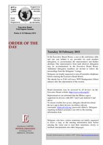 Executive Board First Regular Session Rome, 9–10 February 2015 ORDER OF THE DAY