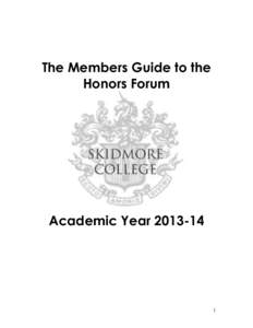 The Members Guide to the Honors Forum Academic Year[removed]