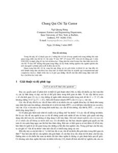 Chung Qui Chỉ Tại Cantor Ngô Quang Hưng Computer Science and Engineering Department, State University of New York at Buffalo, Amherst, NY 14260, USA. E-mail: .