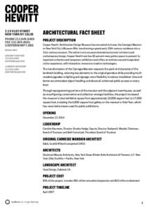 2 2 E 91ST STREET NEW YORK NY[removed]ARCHITECTURAL FACT SHEET  PHONE[removed]