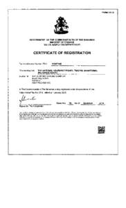FORM NO.18  GOVERNMENT OF THE COMMONWEALTH OF THE BAHAMAS MINISTRY OF FINANCE