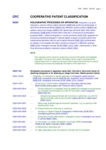 CPC - G03H[removed]page 1  CPC COOPERATIVE PATENT CLASSIFICATION