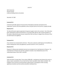 Letter 94 Nick Cammarota General Counsel California Building Industry Association  November 10, 2009