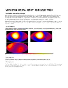 Comparing option3, option4 and survey mode Summary of observation strategies Both option 3 and option 4 are combinations of inertial pointed observation of a target with RA=XX (5 deg offset for Galactic center RA) and a 