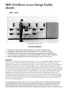 IBM 2314 Direct Access Storage Facility (DASF[removed] .