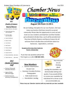 JulyBroken Bow Chamber of Commerce Chamber News 2015