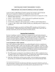 The number of qualifiers was calculated for several date ranges and landings requirements