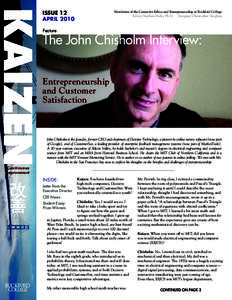 KAIZEN  ISSUE 12 APRIL[removed]Newsletter of the Center for Ethics and Entrepreneurship at Rockford College