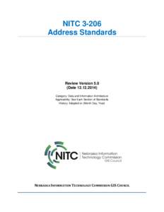 NITC[removed]Address Standards Review Version 5.0 (Date[removed]Category: Data and Information Architecture