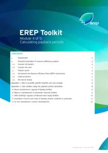 EREP Toolkit  Module 4 of 5: Calculating payback periods  Contents