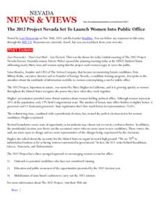 The 2012 Project Nevada Set To Launch Women Into Public Office | Nevada News and Views