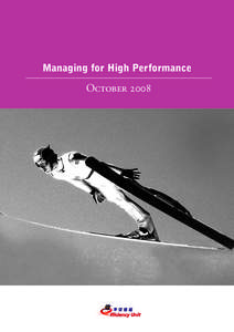 Managing for High Performance  October 2008 EFFICIENCY UNIT VISION AND MISSION
