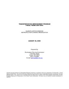 New Hampshire Department of Transportation / Regional Transportation Plan / MPO / Salem /  Massachusetts / Lexington Area MPO / Transportation planning / Transport / Metropolitan planning organization