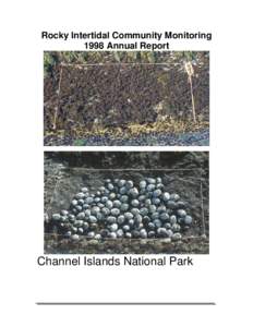 Rocky Intertidal Community Monitoring 1998 Annual Report Channel Islands National Park  Rocky Intertidal Monitoring 1998 Report