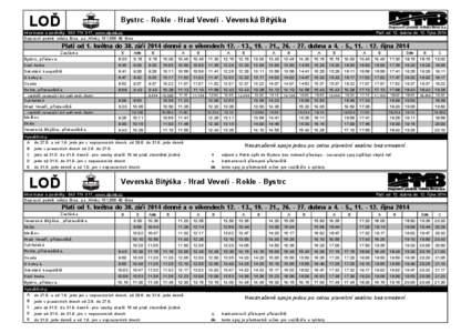 LOĎ  Bystrc - Rokle - Hrad Veveří - Veverská Bítýška Informace a podněty: [removed], www .dpmb.cz Dopravní podnik města Brna, a.s.,Hlinky 151,[removed]Brno