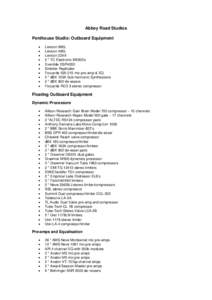 Abbey Road Studio 1 Outboard Equipment Jul ‘08