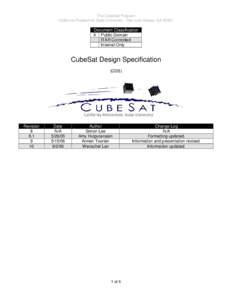 The CubeSat Program California Polytechnic State University – San Luis Obispo, CADocument Classification X Public Domain ITAR Controlled