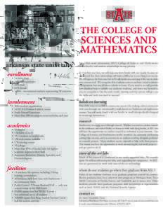 THE COLLEGE OF  SCIENCES AND MATHEMATICS  arkansas state university