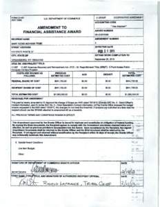 FORMCD-461  COOPERATIVE AGREEMENT X GRANT